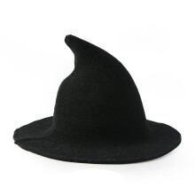 European and American Halloween Hats Solid Witch Hat Magic Witch Hat Wool Warm Hat Halloween Accessories