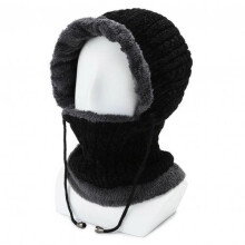 Women's Hat Winter Warm Collar Knitted Hat Multicolor Windproof Ear Protection Dual-use Cap Warmer Riding Climbing Beanies Hat
