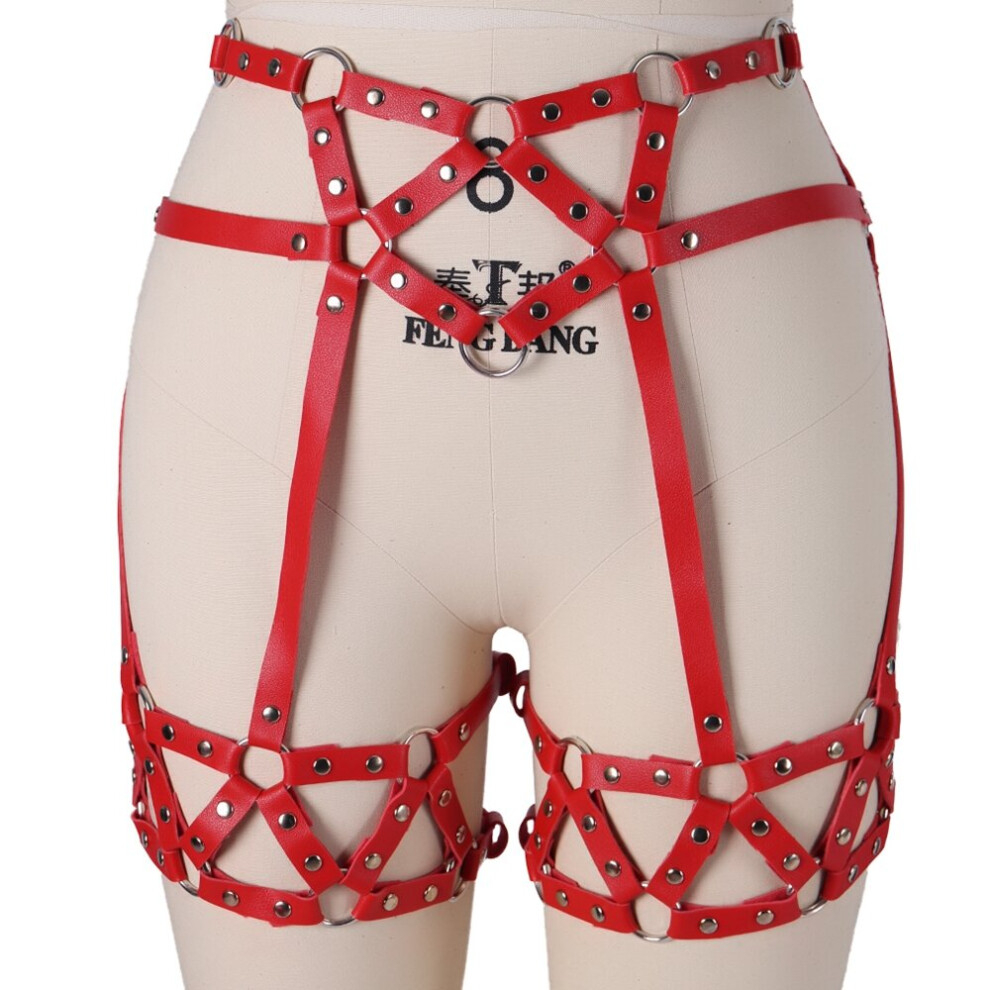 Sexy Tight Leg Harness Bondage Adjust Punk Suspender Strap Belts Harajuku Women PU Leather Garter Belt Elasticity Body Harness