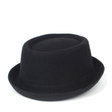 4 Size 100% Wool Men Pork Pie Hat For Dad Fedora Hat For Gentleman Flat Bowler Porkpie Top Jazz Hat