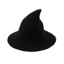 For Vintage Modern Witch Hat From Cotton Yarn Halloween Party Witch Cap