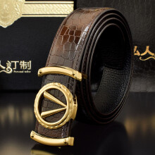 High K letter belts men slide buckle 3.3cm wide leather Waist Strap young boys masculinos Cowskin