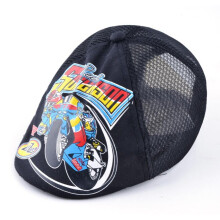 Spring And Summer Kids Berets Breathable Mesh Patchwork Hats For Boy And Girl Moto Racing Games Printed Cap for Children