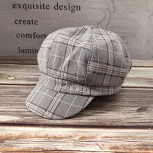 High Quatity Kids Children Unisex Visor Caps Beret Plaid Boys Beanie Hat Cap