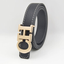 Birthday Gift for Kids Belts Men and Women Pu Leather Belt Fou Children Golden Smooth Buckle