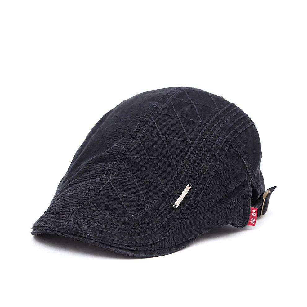 Cotton Beret Hats For Men Summer Flat Cap Male Vintage Casquette Caps Fall Berets Men's Hat For Auntumn Winter Black