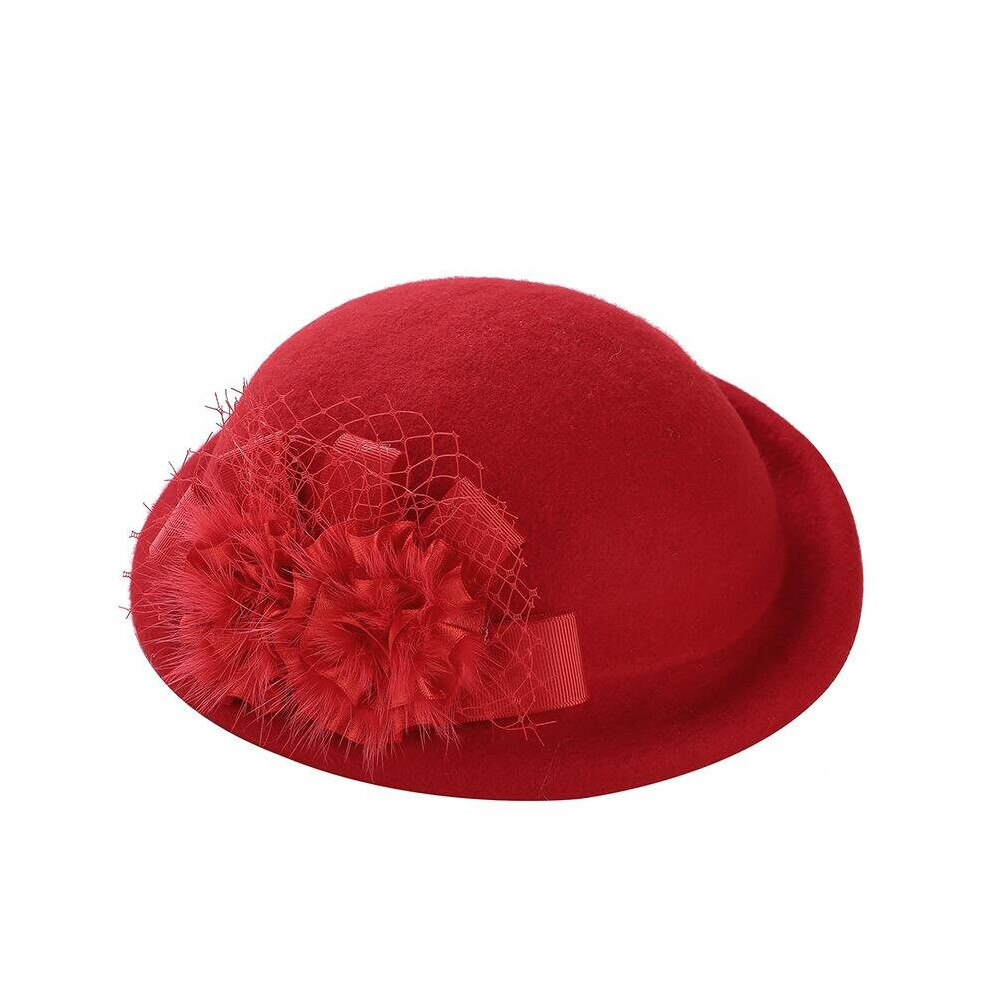 Winter Beret Hat For Women's 100%Real wool Beret Hat Female Beanie Cap Flower French Trilby Soft church Hat-image-OPC-PBR6QVG-NEW