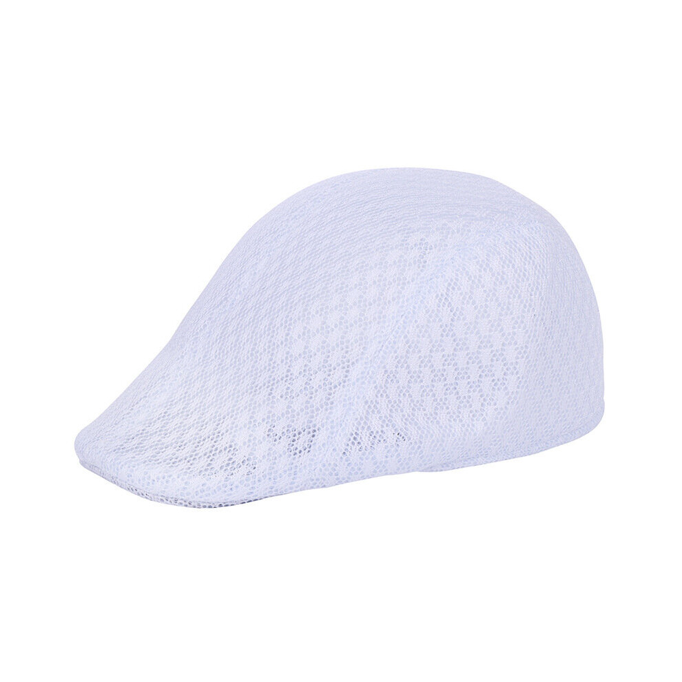 Men's Mesh Flat Cap Berets Pure Hollowed Mesh Cap Visors Breathable Summer Sun Hats-image-OPC-PBR6RZ6-NEW