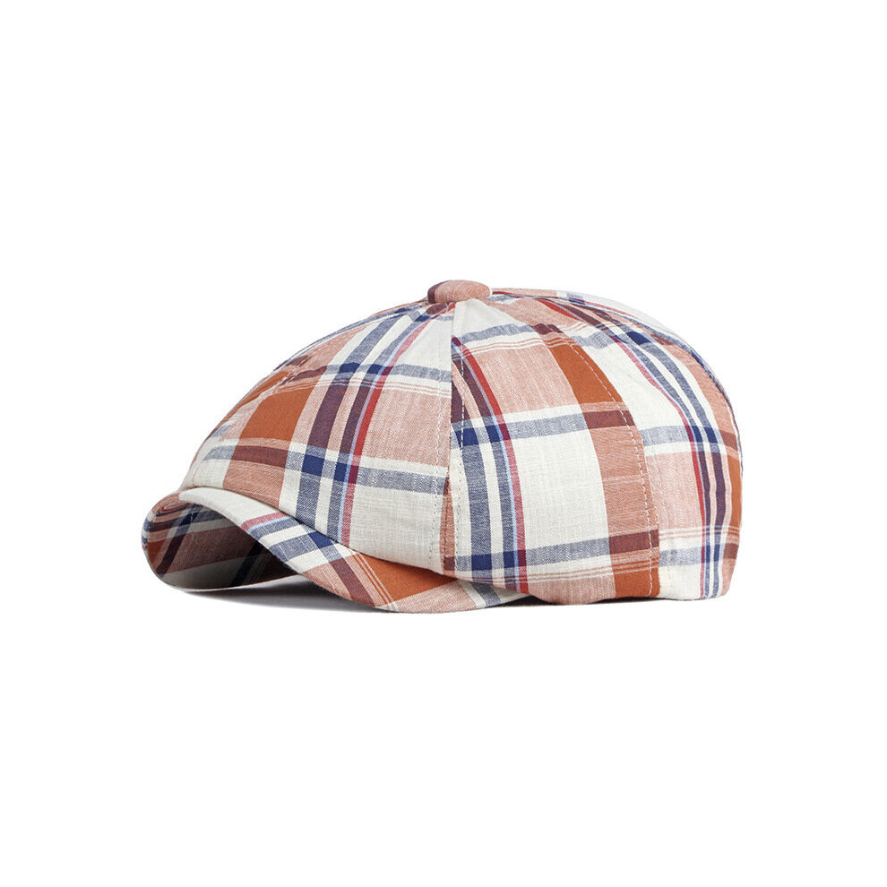 Casual Beret Classic Plaid Octagonal Hats Bonnet Spring and Summer Retro Newsboy Hat for Man Peaked Cap Unisex-image-OPC-PBR6SCF-NEW