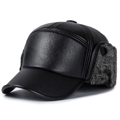 Winter Warm Ear Protection Berets Caps for Women Men Fall Leather Dad Hat Mushroom Bonnets