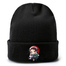 Demon Slayer Kimetsu no Yaiba Unisex Warm Knitted Cap Cartoon Printing Autumn Winter Adult Bouncy Hats Student Outdoor Hat