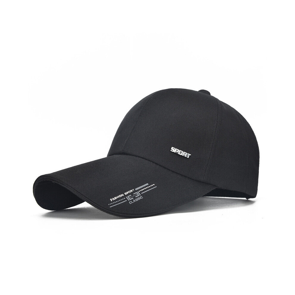 4.33 Inches Unisex Extra Long Brim Baseball Cap Adjustable Outdoor Sun Hat Large Visor Anti-UV Canvas Baseball Cap