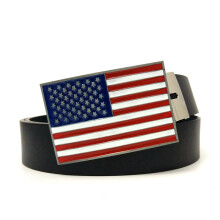 Casual PU Leather Boys Men Belts with American Flag the Stars and the Stripes Big Metal Buckle Western Cowboy Accessories