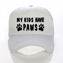 My Kids Have Paws Letters Print baseball cap Cotton Casual Funny hip-hop trucker cap mesh hat