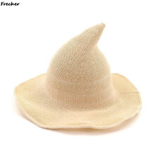 Witch Hat Men Women Woolen Knitted Hat Solid Hat Brim Hat Party Hats Hip Hop Wizard Hat Christmas Halloween hat