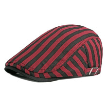 Cotton Solid Striped Newsboy Caps Flat Peaked Cap Men And Women Painter Beret Hat