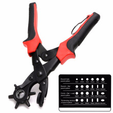 6 Sized Heavy Duty Leather Belt Eyelet Holes Punch Pliers Revolving Hand Punches Belt