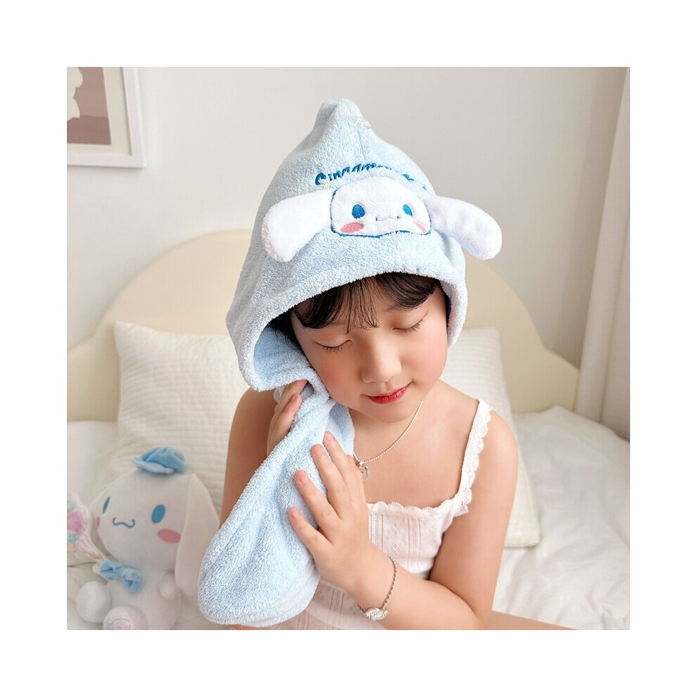 (Cinnamoroll, Cap) Sanrio Kids Kuromi Bath Towel Hair Cap Absorbent Quick Dry Perfect For Use Daily