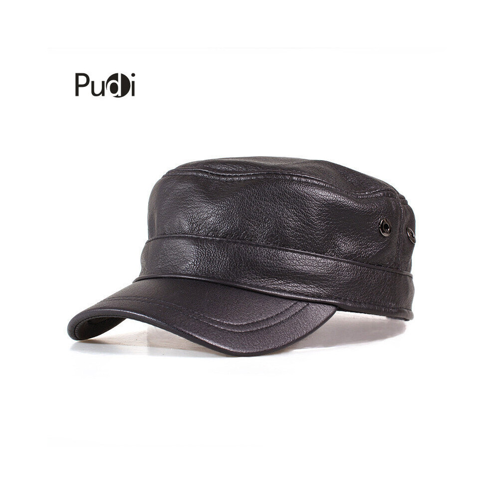 HL153 Leather Men Baseball Caps High Real Sheep Skin Adult Solid Army Hats-image-OPC-PBR78NB-NEW