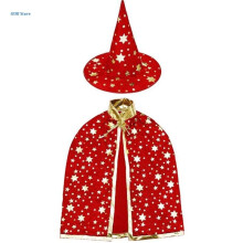 Unisex Halloween Peaked Witch Hat +Cape Suit Children Cosplay Party Headgear Cosplay Festivals Party Props Decor