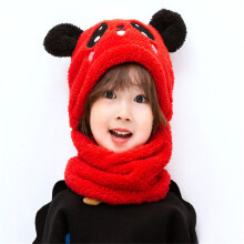 Children Cartoon Scarf Hat Two-piece Double Fleece Warmth Boy Girl Child Adult Autumn and Winter Parent-child Baby Hat