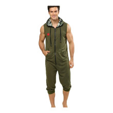 Adult Onesie For Men Short Sleeve Summer Hooded Pajamas Set Pajamas Set One Piece Soft Sleepwear