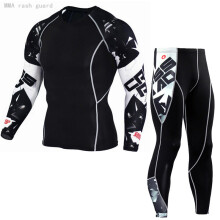 Men's Clothing Winter first layer Thermal underwear Compression leggings Warm shirt rashgarda MMA Long Sleeves track suit Men