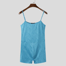 Comfortable Homewear Men Fashionable All-match Onesies Sexy Leisure Water Ripples Sleeveless Bodysuits S-5XL