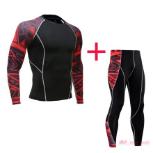 Men Thermal Underwear Winter Long Johns 2 Piece Sports Suit Men's Compression Leggings Quick Dry T-shirt Long Sleeve Jogging Set