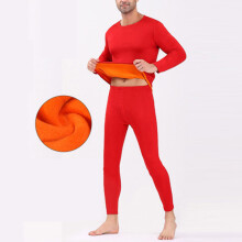 Thermal Underwear Suit Men's Winter Fleece Thickening Long Johns Tops Leggings 2PC Bottoms Warm Set Soft Solid Thermo Clothes A5