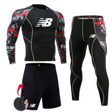 Men Thermal set Compression underwear first layer Long Johns Rashguard Men's Tracksuit Leggings Thermal shirt Sports 3-pc /set