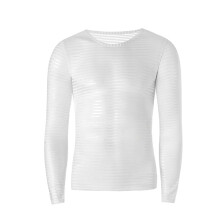 Sexy Men's Long Sleeve T Shirt See Through Transparent Striped Mesh Undershirt Breathable Soft Tops Tees Party Club Nightwear