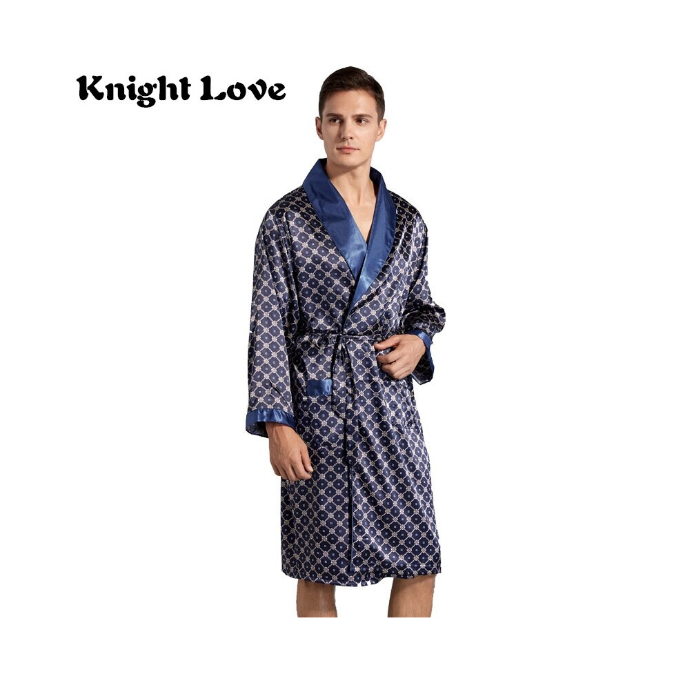 Mens Bathrobe Long Sleeve Pajamas Night Robe Men Gown Cardigan Male Silk Satin Nightgown Kimono Sleepwear House Clothes on OnBuy