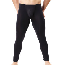 Ice Silk Men's Legging Homme Sleepwear Long Johns Men's Sexy Underwear Bottom Trousers See Through Ultra-Thin Leggings Men Pants