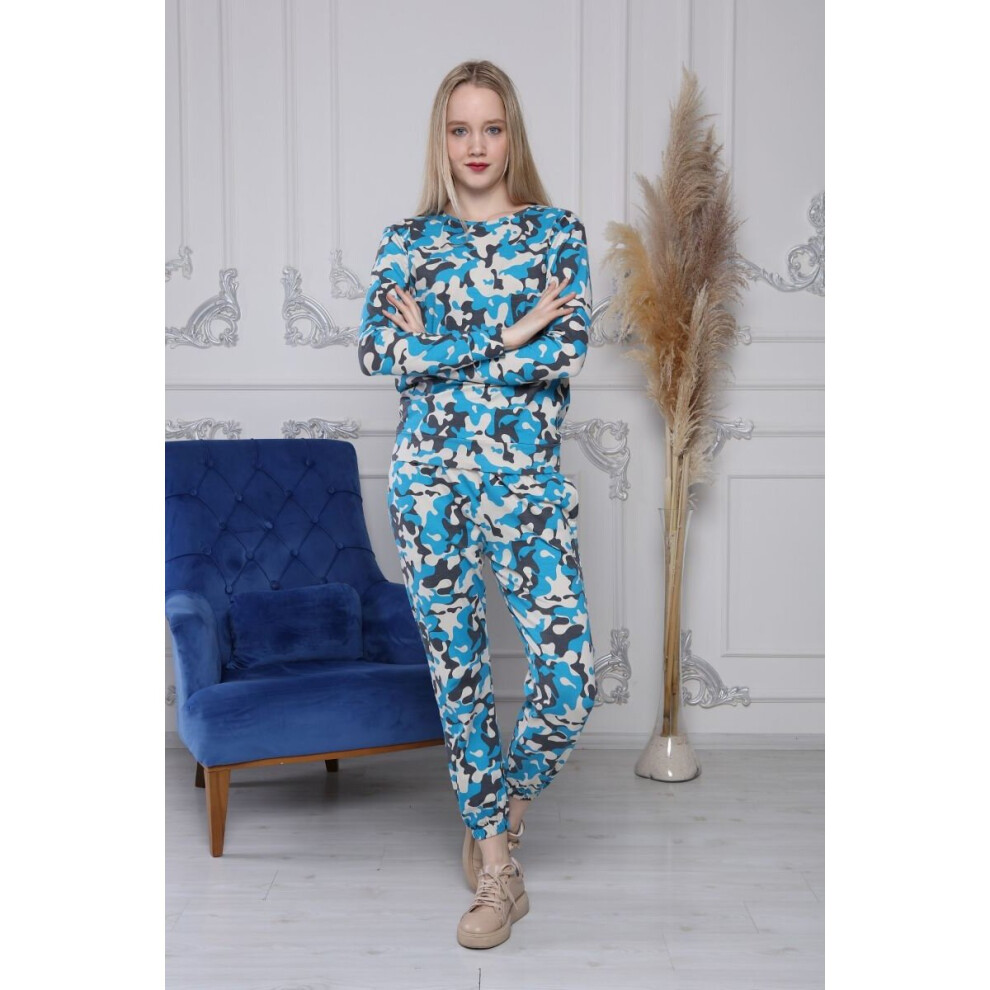 Women's Multicoloured Camouflage Patterned Tracksuit