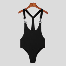 Men Sexy Leisure Onesies Stylish Comfortable Male Loungewear Button Up Sleeveless Bodysuits S-5XL