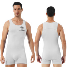 Slim Bodysuit Men Summer Round Neck Sleeveless Workout Gym Sport Athletic Wrestling Boxers Jumpsuit Leotard Nightwear Underwear