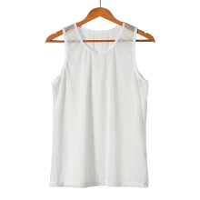 Men Mesh Tank Tops Breathable Boxer Shorts O Neck Sleeveless Party Vests See Through Sexy Undershirts Sets Elastic Sleepwear