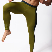 Men's Soft Tights Leggings Pants Nylon Spandex Underwear Pants Bodybuilding Long Johns Men Trousers