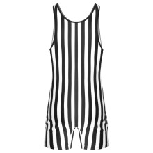 Men Striped Wrestling Singlet Lounge Bodysuit Boys Weight Lifting Stretchy Leotard Workout Fitness Outfits Athletic Jumpsuit