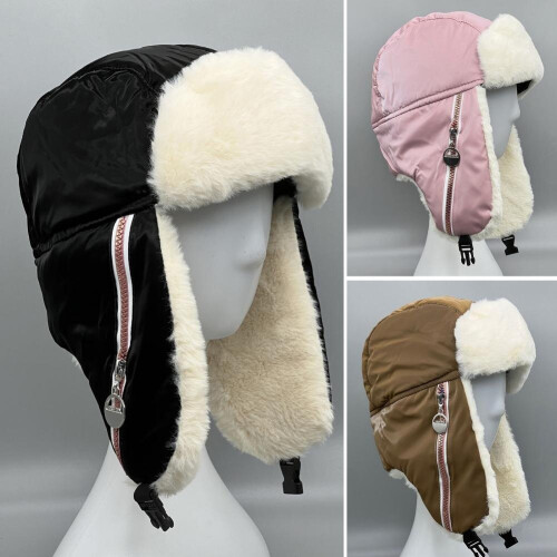 Cycling Cap Women Waterproof Snow Travel Flight Hat Solid Flight Cap 2