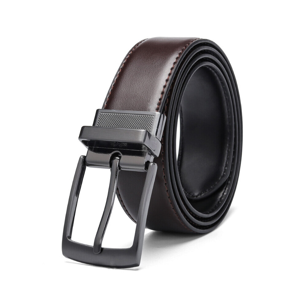 Male Reversible Leather Belt Men Business Trouser Belt Men Leather Belts For Jeans Dark Brown-image-OPC-PBR7RSS-NEW