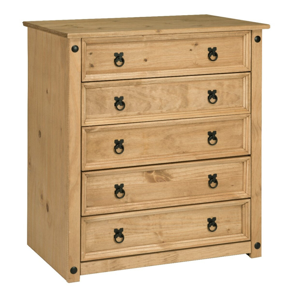 Corona Chest Of Drawers 5 Drawer Large Mexican Solid Pine