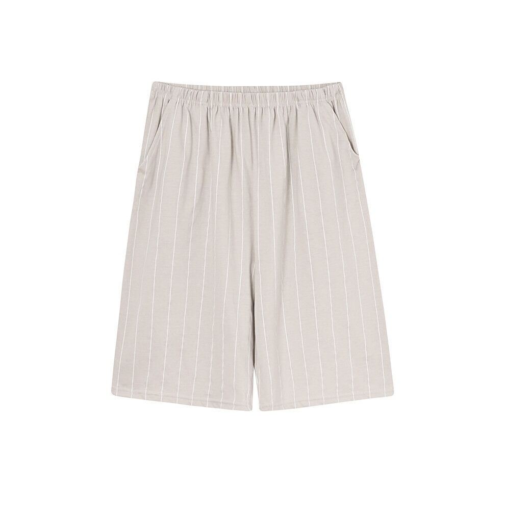 Summer Knitted Cotton Men Short Pant Striped Pants Casual Soft Loose L-4XL Male Sleep Trousers-image-OPC-PBR7S6N-NEW