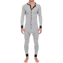 Men Home Clothes Autumn Long Sleeve Men's Striped One-Piece Pajamas Round Collar Winter Male Jumpsuit Nightwear Sets MY899