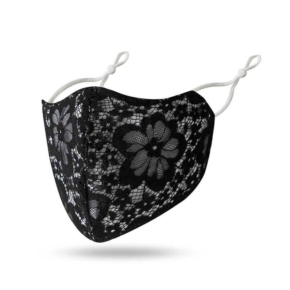 Adult Washable Lace Flower Adjustable Cotton Breathable Cotton Mask Print Washable Breathable Face Mask Reusable Halloween ???