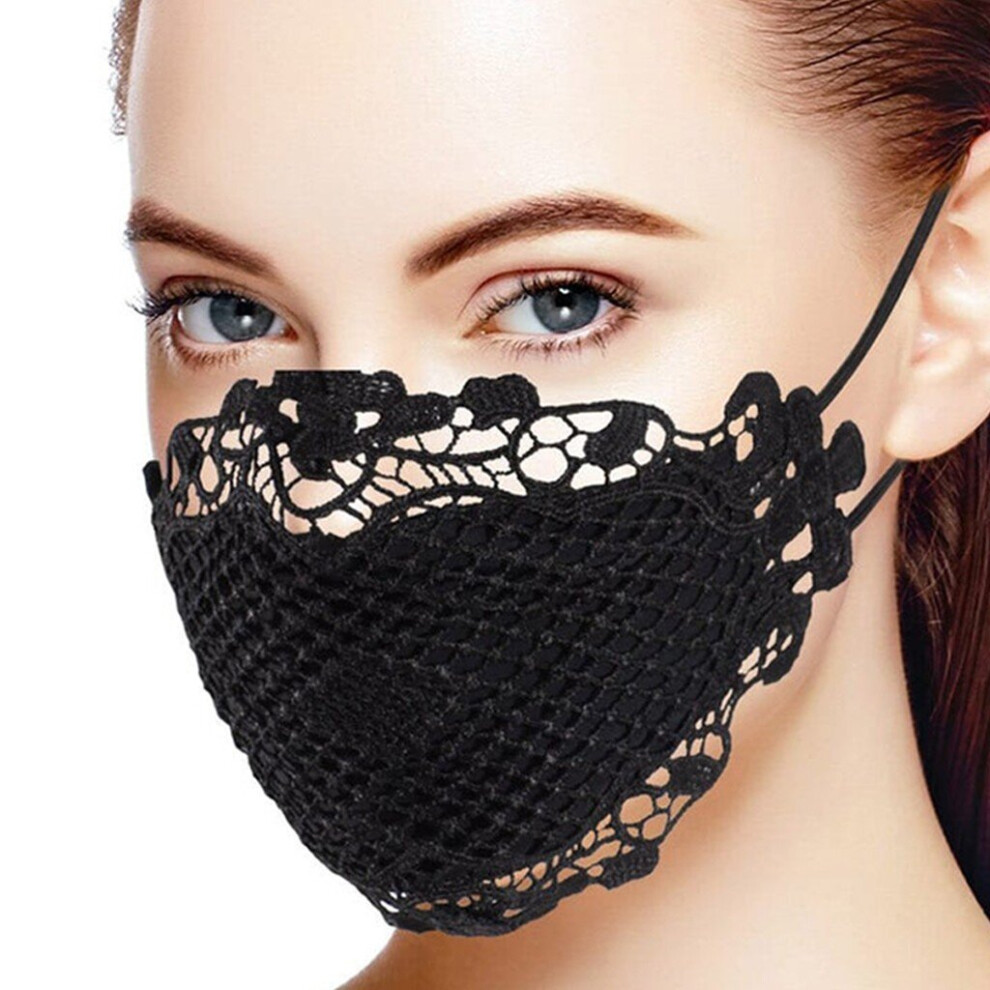 Multicoloured 1Pcs Delicate Lace Mask Applique Washable And Reusable Mouth Face Mask Facemask Mascarillas Halloween Cosplay ????? ????????????