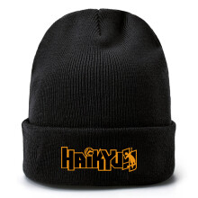 Anime Haikyuu Winter Warm Adult Bouncy Hats Outdoor Leisure Student Knit Hat Unisex Kids Cartoon Printing Knitted Cap