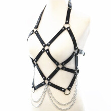 Sexy Body Chain Harness Bra Women Punk Gothic Body Bondage Waist Belt Hollow Out Leather Harness Suspenders Straps