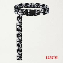 Skull Printed Canvas Belts for Women Men Plastic Buckle Sport Long Waist Belt Unisex Cosplay Y2K Goth Punk Waistband